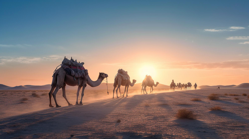 Rajasthan Camels and Sunset